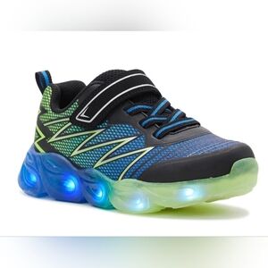 Athletic Works Kids Light-Up Sneakers in Black, Blue & Green